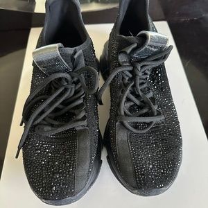 Steve Madden MAXIMA BLACK RHINESTONES women's sz8